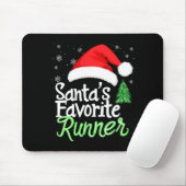 Cute Funny Santa's Favorite Runner Christmas Run H Muismat (Met muis)