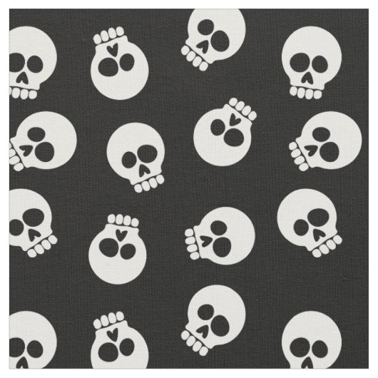 Cute Funny Skeleton Faces Stof (Close Up)
