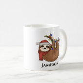Cute Funny Sloth-kerstmis Mok Coffee (Voorkant rechts)