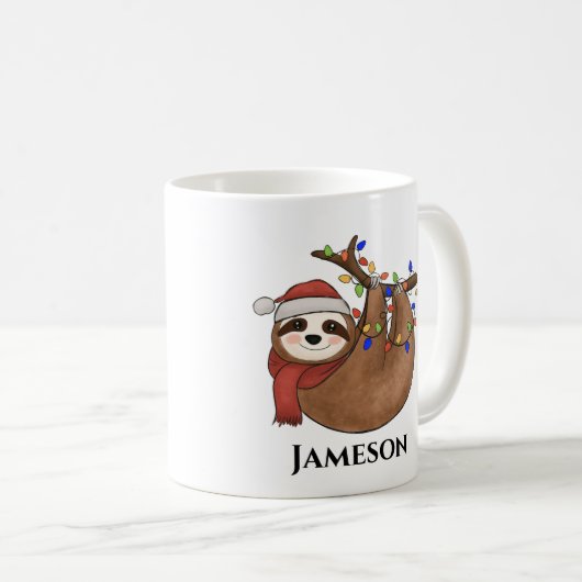 Cute Funny Sloth-kerstmis Mok Coffee (Voorkant rechts)