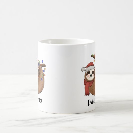 Cute Funny Sloth-kerstmis Mok Coffee (Center)
