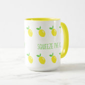 Cute Funny Squeeze the Day Lemons Mok (Voorkant rechts)