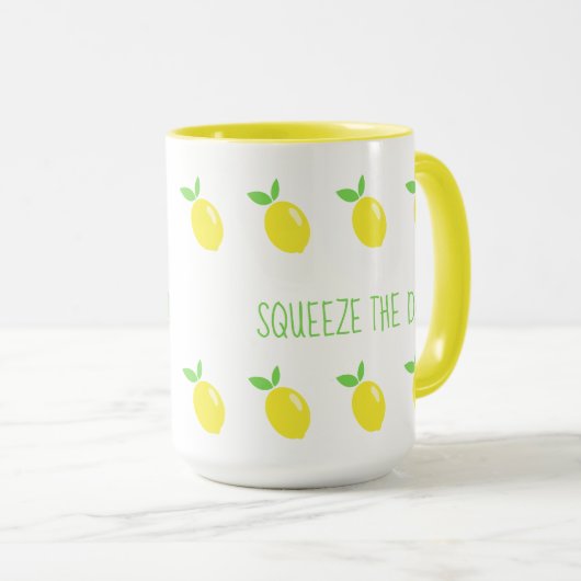 Cute Funny Squeeze the Day Lemons Mok (Voorkant rechts)