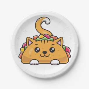 Cute Funny Taco cat rainbow Papieren Bordje