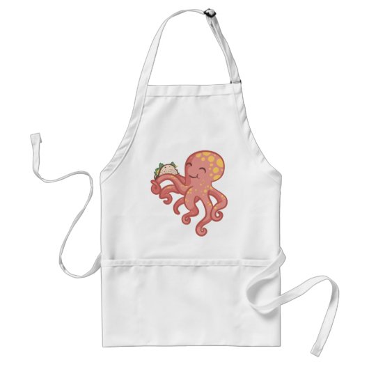 Cute Funny Tako Taco Octopus Standaard Schort (Voorkant)