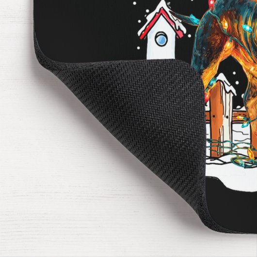 Cute Funny Tbull Christmas Lights Santa Hat Holida Muismat (Hoek)