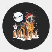 Cute Funny Tbull Christmas Lights Santa Hat Holida Ronde Sticker (Voorkant)