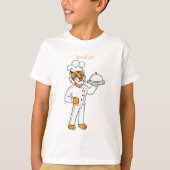 Cute funny tiger chef cartoon illustration t-shirt (Voorkant)