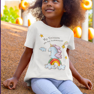 Cute Funny Unicorn Ate Mijn Homework Illustratie T-shirt