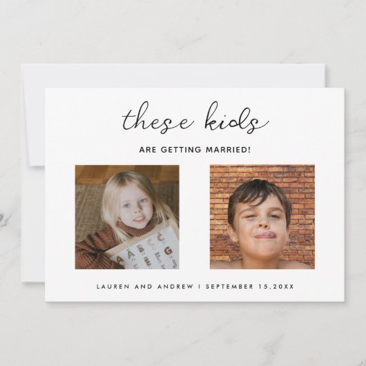 Cute Funny Unieke Kinderen die trouwen krijgen Save The Date (Voorkant)