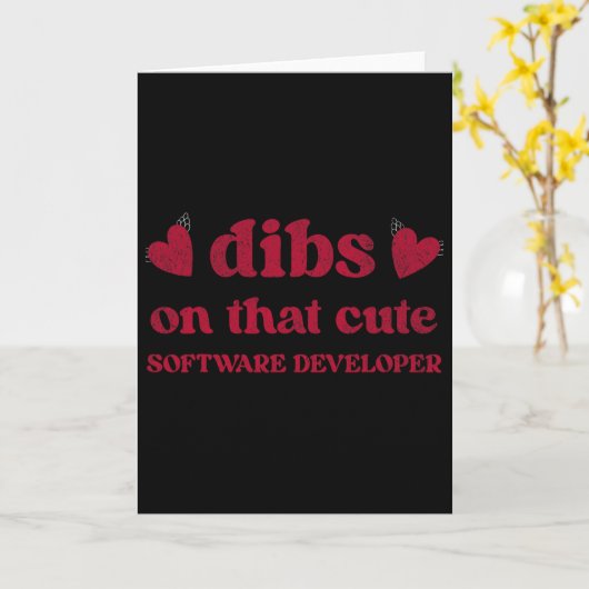 Cute Funny Valentine's Day Software Developer Wome Kaart (Gele Bloem)