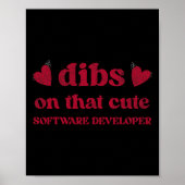 Cute Funny Valentine's Day Software Developer Wome Poster (Voorkant)