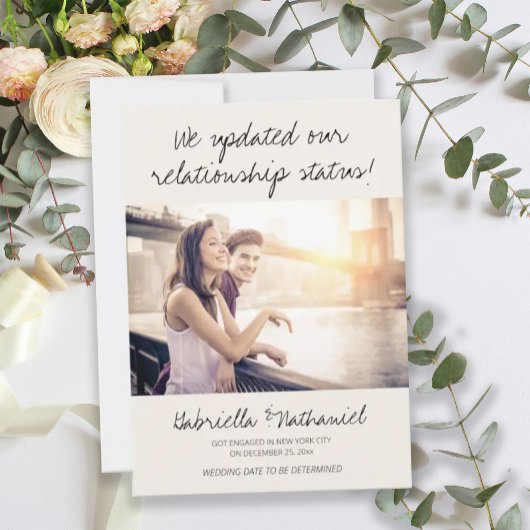 Cute Funny Verloving Foto Aankondiging