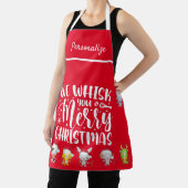 Cute Funny Whisk you Merry Kerstmis Quote Schort (Insitu)