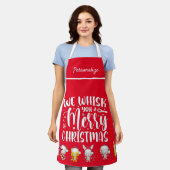 Cute Funny Whisk you Merry Kerstmis Quote Schort (Gedragen)