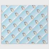 Cute Funny Winter Penguin Cadeaupapier (Vlak)