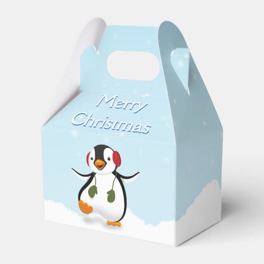 Cute Funny Winter Penguin Favor Box Bedankdoosjes (Achterkant)