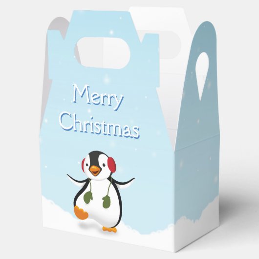Cute Funny Winter Penguin Favor Box Bedankdoosjes (Geopend)
