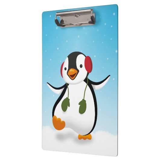 Cute Funny Winter Penguin Klembord (Links)