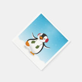 Cute Funny Winter Penguin Servet (Hoek)