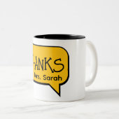 Cute Funny Yellow Thank You Mug (Devant droit)
