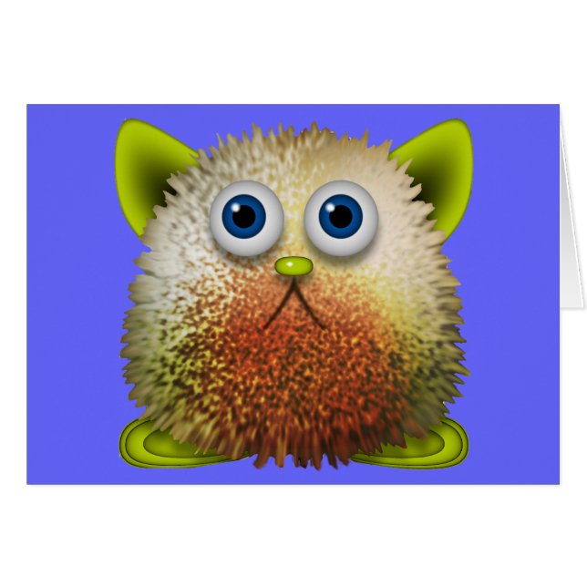 Cute Fuzzy Cartoon Character Art voor All (Voorkant Horizontaal)