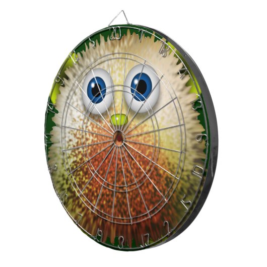 Cute Fuzzy Cartoon Character Art voor All Dartbord (Voorkant Rechts)