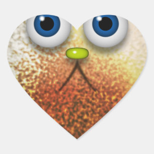 Cute Fuzzy Cartoon Character Art voor All Hart Sticker