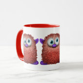 Cute Fuzzy Cartoon Character Art voor All Mok (Voorkant links)