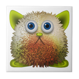 Cute Fuzzy Cartoon Character Art voor All Tegeltje