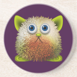 Cute Fuzzy Cartoon Character Art voor All Zandsteen Onderzetter