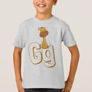 Cute G voor Giraffe - Kinder ABCD English alfabet T-shirt