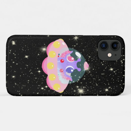 Cute Galaxy Alien Buitenspatie UFO Case-Mate iPhone Case (Achterkant (horizontaal))