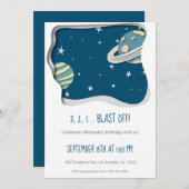 Cute Galaxy met Planets First Birthday Kaart (Voorkant / Achterkant)