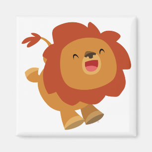 Cute Gamboling Cartoon Lion Magnet Magneet