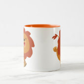 Cute Gamboling Cartoon Lion Mok (Center)