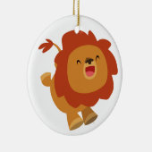 Cute Gamboling Cartoon Lion Ornament (Rechts)