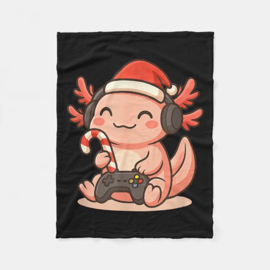 Cute Gamer Axolotl Christmas Design  Fleece Deken (Voorkant)
