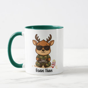 Cute Gamer Deer “Game Time” Accent Mok