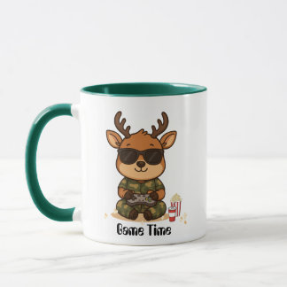 Cute Gamer Deer “Game Time” Accent Mug Mok