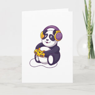 Cute Gamer panda Gaming Design Kaart