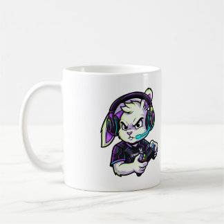 Cute Gamer Rabbit with Headphones - Cool GamingMug Koffiemok