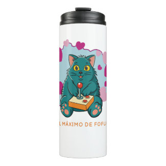 Cute Gaming Cat Hearts Kawaii Gamer Water Bottle Thermosbeker