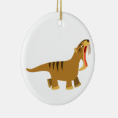 Cute Gaping Cartoon Thylacosmilus Ornament (Rechts)