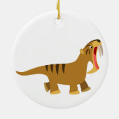 Cute Gaping Cartoon Thylacosmilus Ornament (Achterkant)