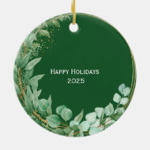 Cute Garbage Truck Green Kerstmis Keramisch Ornament (Achterkant)