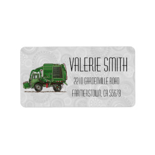 Cute Garbage Truck Trash Truck Etiket