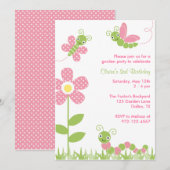 Cute Garden Bugs-uitnodigingen Kaart (Voorkant / Achterkant)