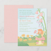 Cute Garden Fairy Girl Birthday Party Invitations (Devant / Derrière)