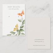 Cute Garden Foliage Butterfly Stud Earning Display Visitekaartje (Voorkant / Achterkant)